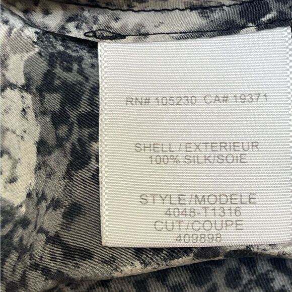 Joie 100% Silk Joann Oversized Sleeveless Top Gray Black Caviar Size L Flowy - Picture 6 of 7